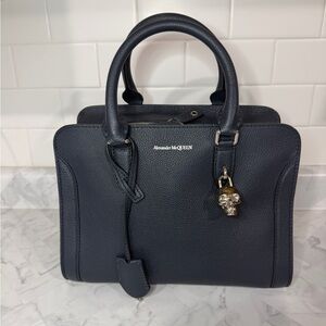 Never Used BNWT Alexander McQueen Dark Blue Leather Satchel